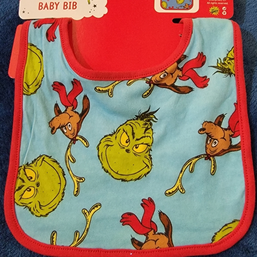 New Christmas Dr. Seuss Grinch Baby Bib